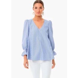 Tuckernuck Blue and White Easton Blouse XL